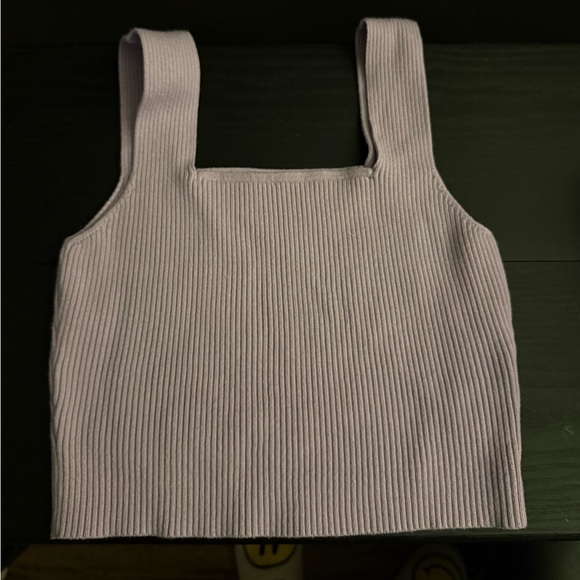 Lavender Ribbed Knit Women's Top - Picture 2 of 4